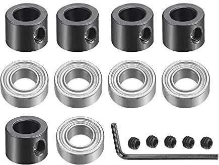 5pcs Bearings Accessory Kit, Fit for 1/4 Shank Router Bit, 1/4 I.D. 1/2 OD Ball Bearing