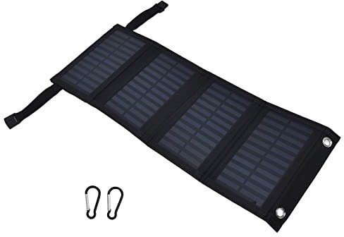 BuyWeek Tragbares Solar Ladegerät, 20W 2A 5V Faltbar Solarpanel Wasserdichtes Solarladegerät mit Hoher Umwandlungsrate und USB Ausgang für Smartphone Handy Powerbank