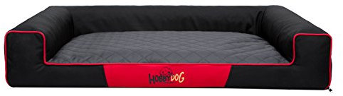 Bjird Hundebett - Hundekorb für kleine mittelgroße & große Hunde - Hundekissen - Hundesofa - Bezug abnehmbar und waschbar - Victoria - Größe: S - Schwarz mit Grau