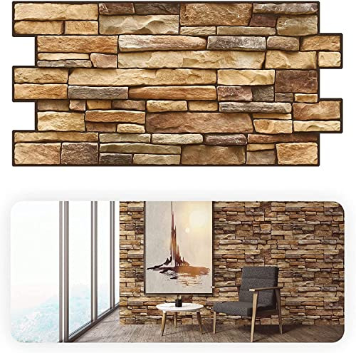 Grace Baltic - 3D-Wandpaneele für Innenwanddekoration, nicht klebend, dünn und elastisch, PVC-Kunst (18, Braun)