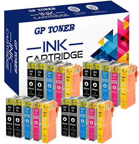 GP TONER Druckerpatronen Ersatz für HP 364XL 364 XL Tintenpatrone für HP C6380 D5460 C5380 C5324 B110A B109N (8X Schwarz, 4X Cyan, 4X Magenta, 4X Gelb)