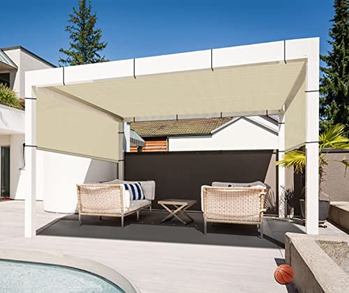 Goleray Universal-Pergola-Abdeckung mit Ösen, beschwerten Stangen, Sonnenschutz, Ersatzbezug für Veranda, Hinterhof, Pavillon, Garten, Beige