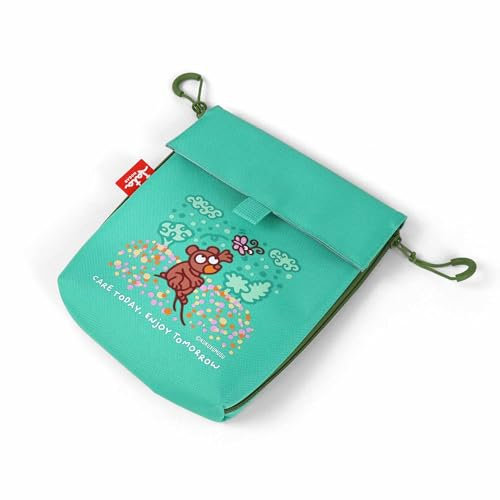 JATA HOGAR HPOR7202 - Bolsa Almuerzo Infantil. Cierre de Velcro. Con Etiqueta Identificativa. Con Colgador y Mosquetón. Interior Impermeable. Hecho con Material Reciclado