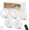 MEKKLEON vitrinenbeleuchtung led kabellos mit Fernbedienung, 2000 mAh Aufladbar LED Spots Akku, 3 Farbtemperaturen dimmbar, Unterschrankleuchte, Schrankleuchte, küchenunterschrank (Weiß, 5 Pcs)