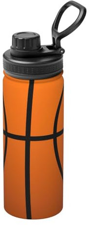 SSIMOO Botella de agua deportiva de baloncesto, botella de agua con aislamiento térmico de 18 onzas para actividades al aire libre