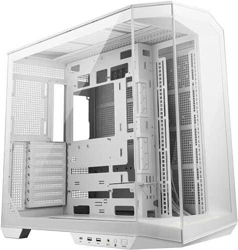 MSI MAG PANO 100L PZ WHITE ATX PC Case - ATX Capacity, Verical GPU Installation Bracket, GPU Holder, Dust Filters, Swinging Storage Bracket, Dual-chamber, USB 20Gbps Type-C
