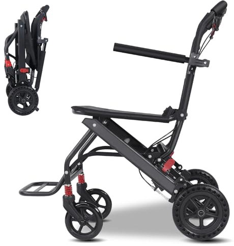 Hopelight Klappbarer Rollstuhl mit Handbremse, ultraleichter Rollstuhl