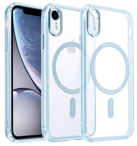 DOSNTO Clear Handyhülle für iPhone XR Hülle mit MagSafe [Kameraschutz Eingebaut] Durchsichtig Silikon Case Ultra Dünn [Niemals Gelb] Magnetisch Anti Fingerabdruck Kratzfeste