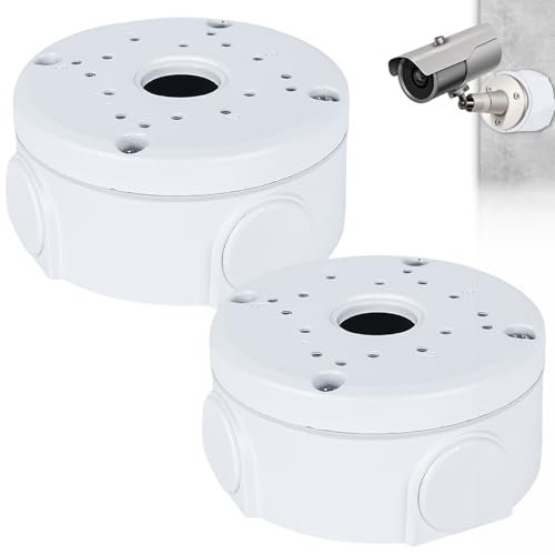 2 Stück Anschlussdose für Überwachungskamera, Anschlussdose Universal für Dome-Kamera, Kamera-Anschlussdose, Überwachungskamera-Montagebox, Universal Abzweigdose Überwachungskameras, Weiß