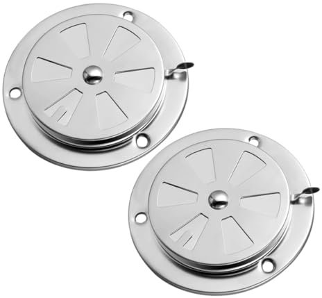 jojofuny 2pcs Modern Design Air Vent Hollow Cover Closeable Vent for Oven Stainless Steel