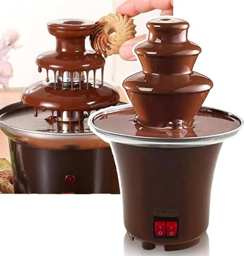 QUSYZD Machine électrique de Fontaine de Chocolat, hotpot de Cascade de Chocolat de Bricolage de 3 Couches, Mini Machine de Fontaine de Fonte de Chocolat, Restaurant, Buffet