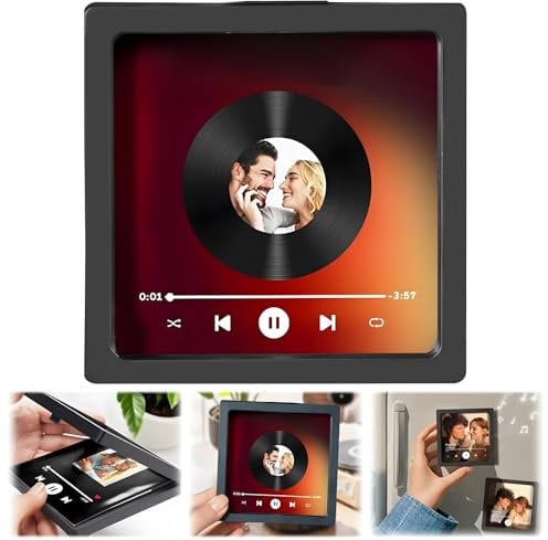 Music Fridge Magnet - Personalised Album Fridge Magnet with Built-in Music Player, Replace Photo to DIY your Unique Gift