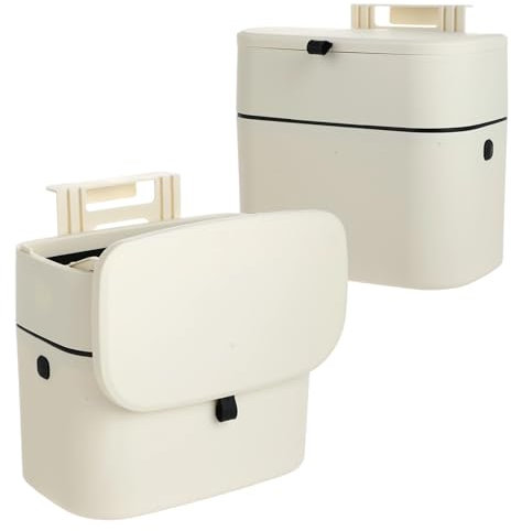Hisdricus Cubo de basura colgante de 7 litros con tapa,cubo de basura pequeño debajo del fregadero para armario, Papelera Colgante para Cocina,baño,habitación - Blanca