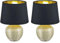 Reality Leuchten R50621079 Luxor, Tischleuchte, Keramik, E14, Gold, 18 x 18 x 26 cm (Packung mit 2)