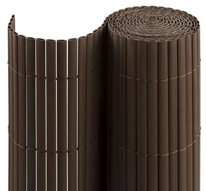 jarolift PVC Sichtschutzmatte Sichtschutzzaun, Balkon Sichtschutz Zaun für Garten Terrasse, Balkonverkleidung Privatsphäre Windschutz Wetterfest UV-beständig ohne Bohren, 180 x 400 cm, Braun
