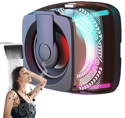 Bkljkf Magnetlautsprecher, Magnetlautsprecher, Outdoor -Lautsprecher, Magnet Wireless tragbarer Musik Player RGB Farbfarbe Light Phone Halter Stereo -Sound für Dusche Beach Badezimmer Golfwagen Reise