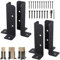 4 Pcs Supports Poteau Clôture Réglables, Kit Base Pergola Bois Robustes, Ancrage Poteaux Terrasse Revêtement Poudre Noire, Support Pied Métal pour 1,5x1,5, 2x2, 2x4, 4x4in Pergole Pilier,Boîte Lettre