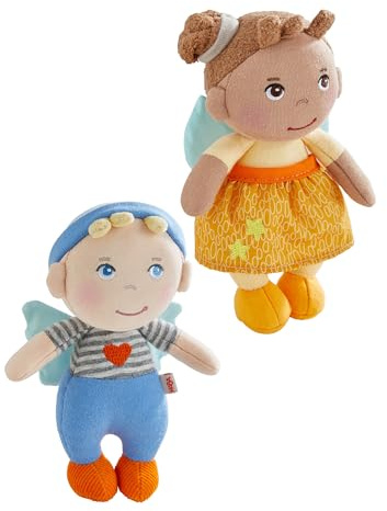 HABA Unisex Stoffpuppe 2-Pack Schutzengel im Doppelpack - Mats & Holly - Größe 19cm