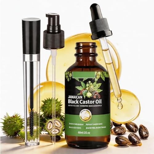 60ml rizinusöl,Pflegendöl,Gesicht und Körper Massageöl,rizinusöl kaltgepresst bio,100% rein, natürlich und kaltgepresst | Pflege für Nägel, Wimpern, Haut, Bart