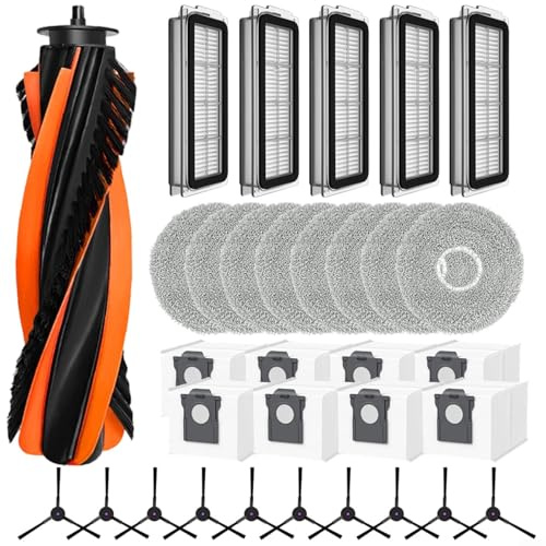 NiuLumea Kit de accesorios de repuesto para Cecotec para aspiradora robot Conga X70, cepillo principal, cepillos laterales, filtros, paños de fregona y bolsas de polvo sellables de gran capacidad (B)