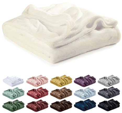 Lavea® Kuscheldecke 150x200 cm - Creme | Mikrofaser – Flauschige Fleecedecke für Sofa und Bett, weiche Decke, pflegeleicht, Sofadecke, Tagesdecke oder Wolldecke
