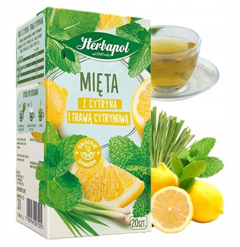 Herbapol Pfefferminztee Zitrone Zitronengras 20 Beutel - Minze Kräutertee Tee