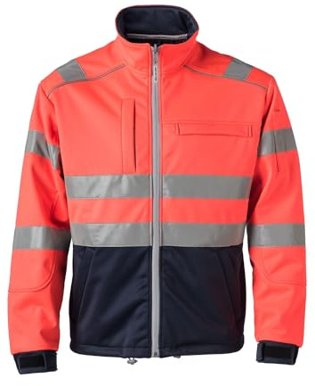Rescuewear Softshelljacke HiVis 33757 – EN ISO 20471 Klasse 3 Warnschutzjacke mit Loxy Stretchreflex, winddicht & wasserabweisend