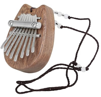 Tragbares Kalimba-Klavier mit 8 Tasten, mit Umhängeband, Holz, Finger, Daumen, Musikinstrument, Kinder und Erwachsene, tragbares Holztasche, Kalimba, Daumen, Anfänger, Keyboard-Instrument