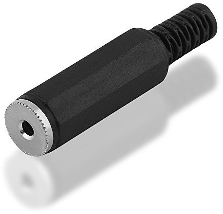 BestPlug câble d'instrument 1 x jack femelle 2,5 mm stéréo audio adaptateur Aux in Out femelles plastique à souder pour soudure noir pour micro-casque par exemple, ou