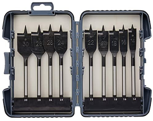 makita assortiment de 9 forets plats à emmanchement '1/4' makita p-80802 pour le bois