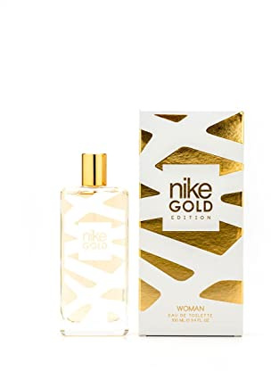 NIKE - Gold Edition 100 ml, Colonia Mujer, Perfume Formato Spray, Eau de Toilette Natural y Femenino, Aroma Oriental Vainilla, Elegante y de Larga Duración