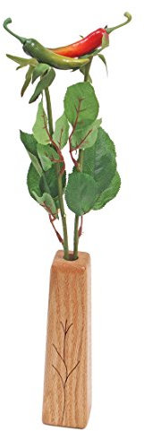 Chili-Pfeffer-Rosen, 19. Hochzeitstag, 2 Stiele, 45,7 cm hoch, mit Vase