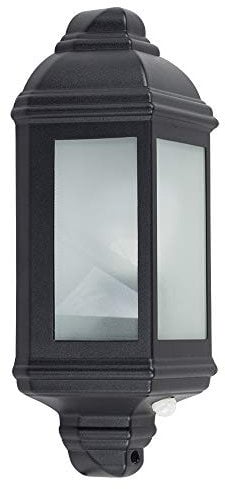 MiniSun | Traditional Black Aluminium PIR Motion Sensor Wall Lantern | Outdoor Wall Lights, Home Décor & Improvement Essential