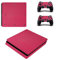 Morbuy PS4 Slim Skin Vinyl Autocollant Decal Sticker pour Playstation 4 Slim Console + 2 Dualshock Manette Set (Rose Carbon Fiber)