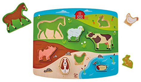 Hape E1454 Steckpuzzlespiel Bauernhoftiere