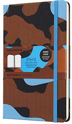 Moleskine Blend Kollektion (Large/A5, Liniert, Fester Stoffeinband) camouflage blau