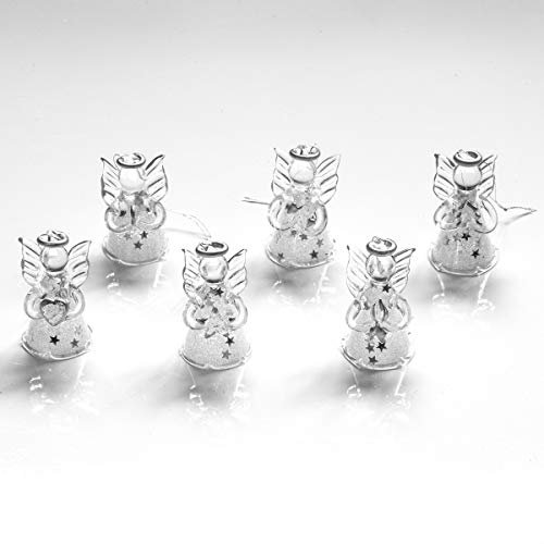 BOLTZE Engel Hänger Glas Baumschmuck Tischdeko H 5 cm 6 TLG