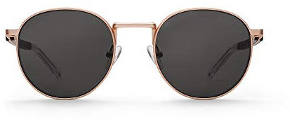 TAKE A SHOT Holz-Sonnenbrille Damen Rund Rosegold, UV-400, Metall-Sonnenbrille, Runde Gläser Sonnenbrille Holz JANIS