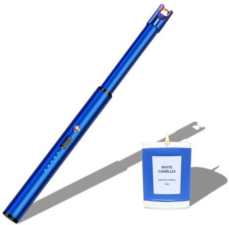 Navpeak Candle Lighter Long Neck Windproof Electric Arc Lighter for Gas Stove Fireplace BBQ Kitchen Grills (Blue)