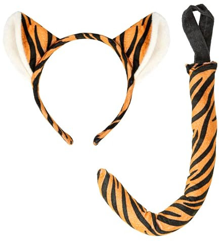 W WIDMANN MILANO Party Fashion - Verkleidungsset Tiger, Ohren und Schwanz, Karneval, Mottoparty