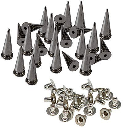 Trimming Shop 100 Set 10 mm x 29 mm Spikes für Kleidung Gunmetal Kegelförmige Nieten Lange Punk Spike Nieten Nieten Nieten für DIY Lederhandwerk Kleidung Leder Jacke Schuhe Dekoration