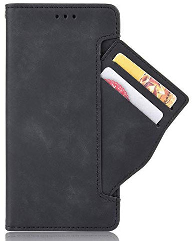 HAOYE Hülle für LG Velvet Hülle, Handyhülle LG Velvet Flip Case Brieftasche Schutzhülle, Premium Leder mit Ständer Funktion & Kartenfach & Magnetic Snap Cover, Schwarz