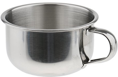 freneci Tasse de Rasage pour Hommes En Acier Inoxydable Bol Barbier Barbe Moustache Savon Crème Tasse Tasse