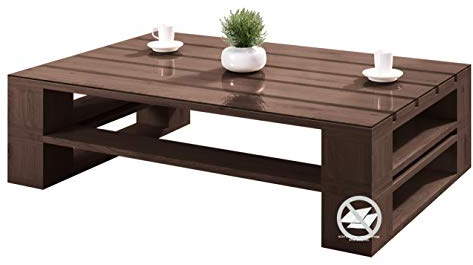 sunnypillow palettenmöbel Europaletten Indoor und Outdoor - Lounge gartenmöbel Holz gartenmöbel Set Lounge möbel Terrasse Balkon loft Stil Paletten (Palisander Couchtisch 120 x 80 cm Höhe : 40 cm)