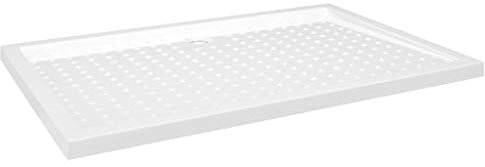 vidaXL Plato de Ducha con Puntos Base Placa Receptor Cuarto de Baño Aseo Resistente a Arañazos Manchas Antideslizante ABS Blanco 80x120x4 cm