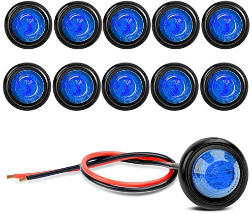 GUUZI 10 Stück LED-Lichter, wasserdicht, Unterwasserbeleuchtung, LED, Innenbeleuchtung, nützliche LED-Innenbeleuchtung, Navigationsleuchten, 12 V (blau)