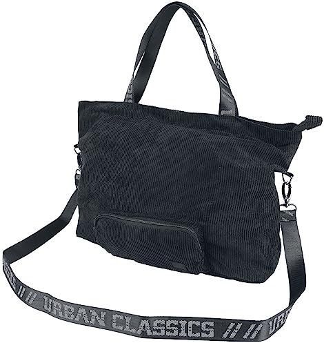 Urban Classics Unisex Corduroy Tote Bag Tasche, Schwarz, Einheitsgröße EU