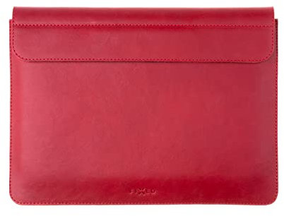 FIXED Oxford für MacBook | Ledertasche aus ital. Echtleder | Handgenäht in Tschechien (MacBook Pro 13/iPad Pro 12.9, Rot)