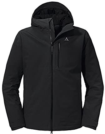 Schöffel Herren Jacket Torspitze M, winddichte, wattierte Winter Wanderjacke, atmungsaktive, schnelltrocknende Outdoorjacke mit T8-Tech Stretch, black, 48
