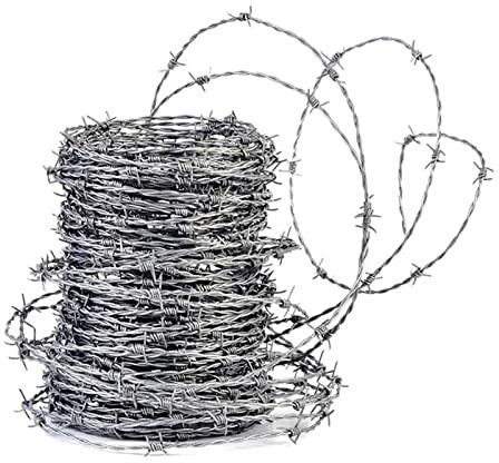 AWSAD Rotolo Filo Zincato Spinato Filo Spinato Nato Anti-Arrampicata Antifurto Recinzione Rete Metallica Zincata Misure di Sicurezza per Recinzione (Color : 2.3mm Steelwire, Size : 110M)
